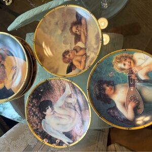 Lenox Set of Eight Cherub Plates in the Heaven Sent Plate Collection